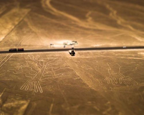 The Hands geoglyph seen from the Nazca Lines flight.