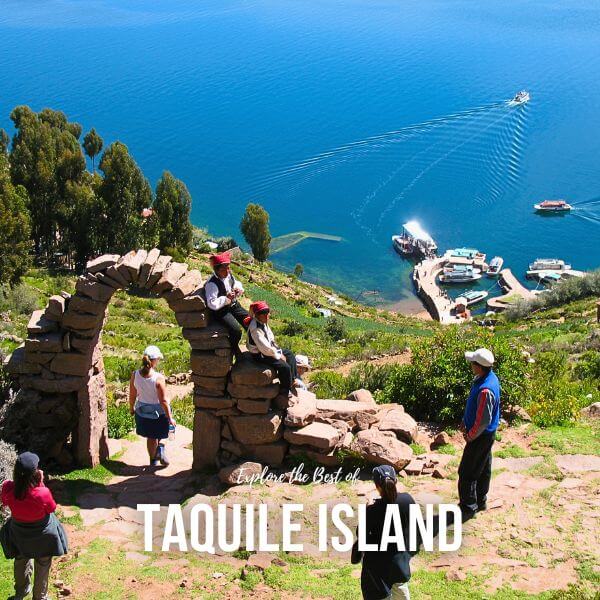 Visiting the Taquile Island on the Lake Titicaca.