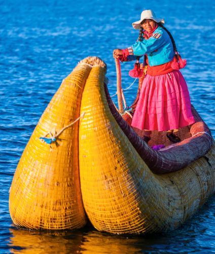 Tour by boat on the Lake Titicaca.