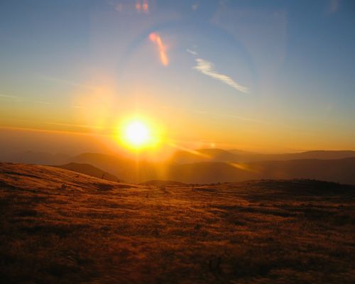 Sunset over Pampas Galeras, home to wild vicuñas in the Andes.