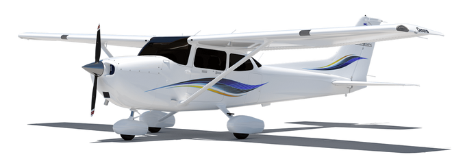 2-seats Cessna 172 Skyhawk Single-engine aircraft at Nazca Airport