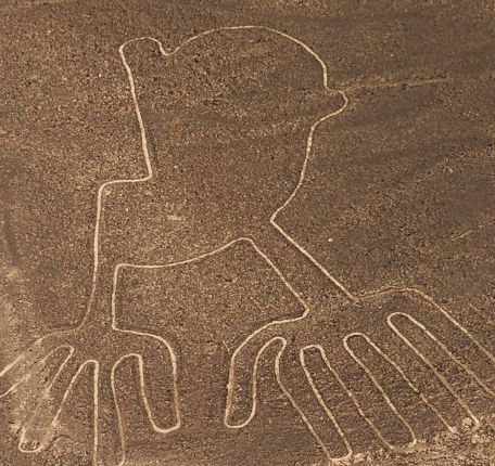 Hands geoglyphs near the highway