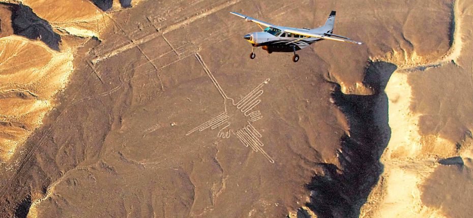 Scenic aerial view during Nazca Lines Huacachina Day Trip
