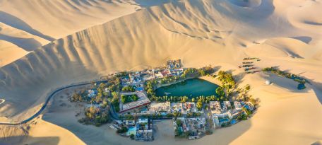 Huacachina Oasis seen on Nazca Lines Huacachina Day Trip