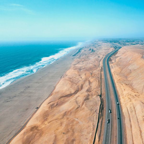 A scenic highway along the Pacific coast of Peru