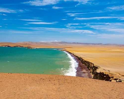 Stunning view of the Red Beach and Paracas coastline