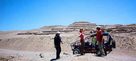 Off-road buggy tour near ancient pyramids in the Usaka Desert