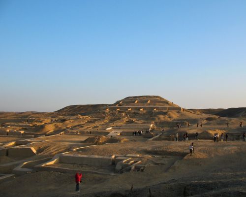 Sunset over the Cahuachi pyramids.